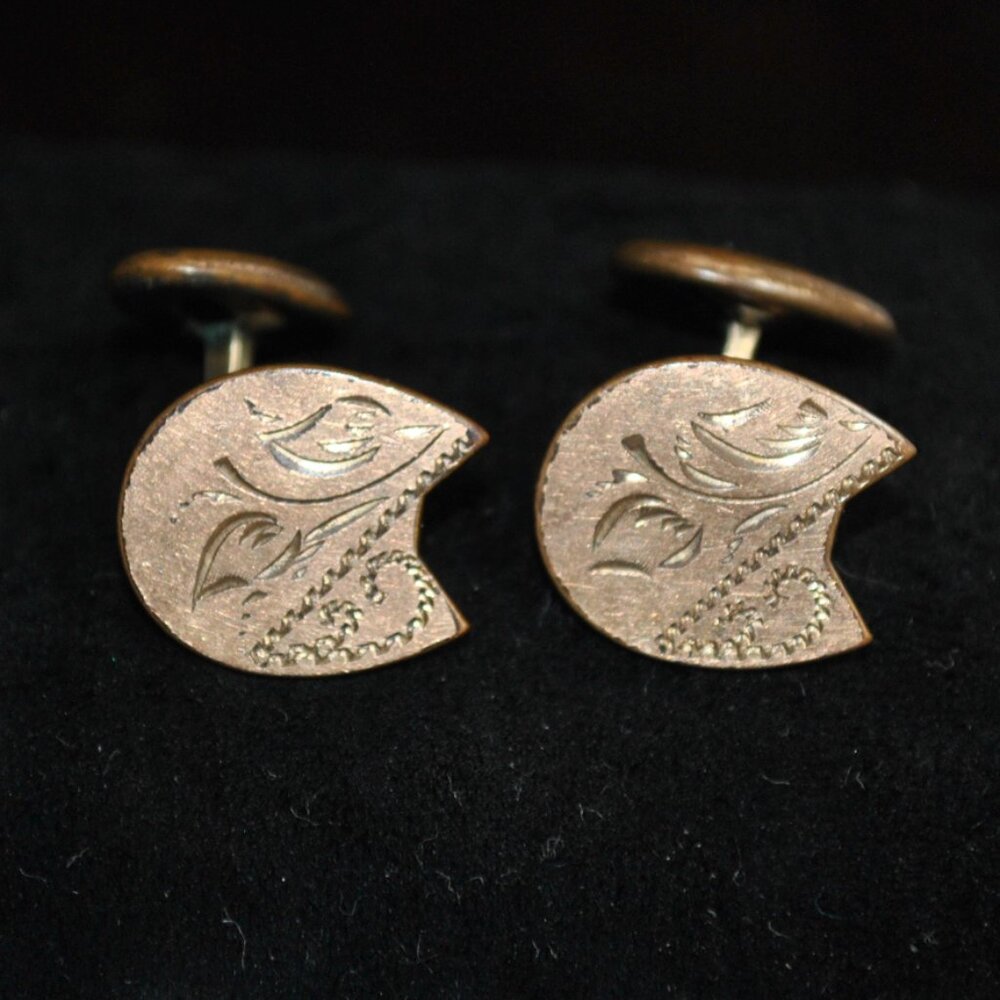 Antique Gold-filled Engraved "Artist's Palette" Cufflinks